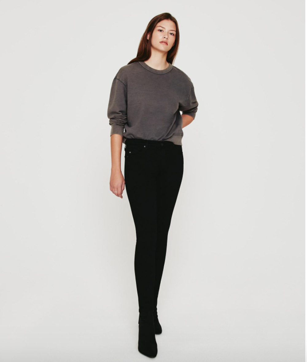 AG JEANS NWT The Legging Ankle Jean in Black Corduroy // 00